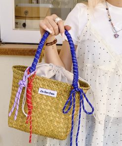 Handmade practical straw woven shoulder bag vacation beach bag woven bag large capacity