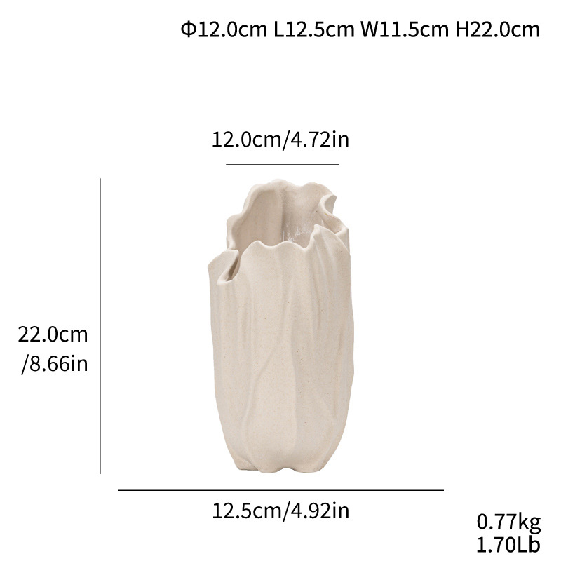 Black ceramic vase with lotus leaves and high-end style decorative home decoration - Image 6