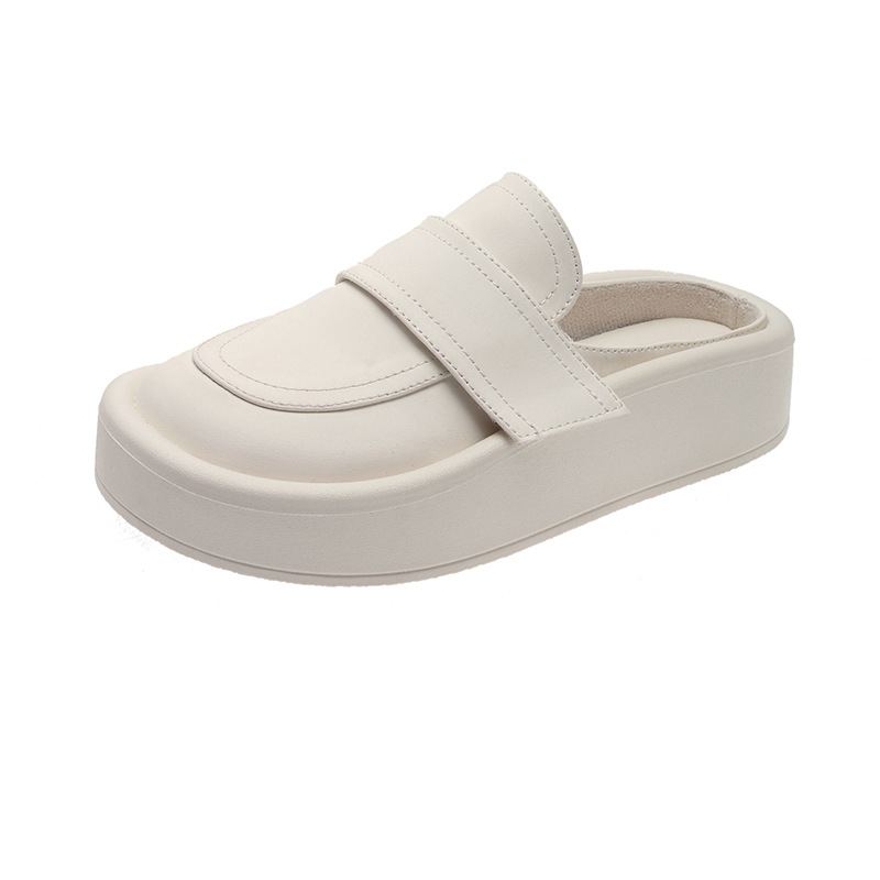 Lazy bag head half slippers in spring and summer soft sole fashion on the outside wearing sponge cake thick sole slippers - Image 11