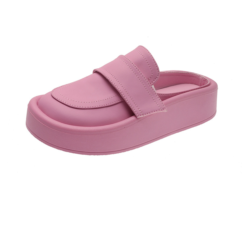 Lazy bag head half slippers in spring and summer soft sole fashion on the outside wearing sponge cake thick sole slippers - Image 9