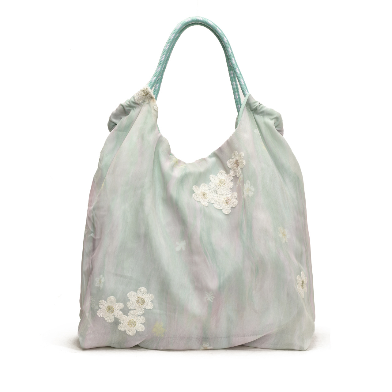 versatile embroidered small flower large capacity commuter handbag canvas bag student shoulder bag crossbody bag women - Image 12