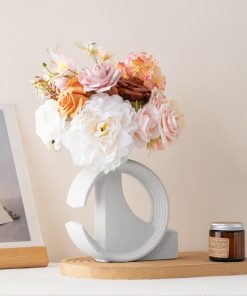 Modern simple geometric ceramic vase light luxury home decoration