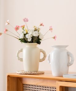 Moisturizing dots of double ear ceramic vase modern simple home soft decoration art flower insert ornaments