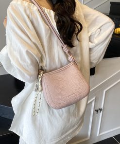 Popular bags for women solid color fashion casual simple niche solid color shoulder bag crossbody bucket bag