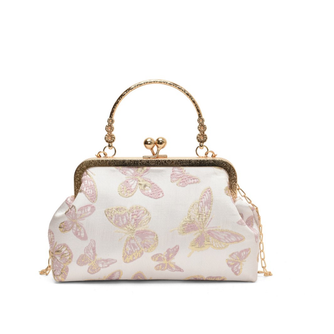 New Chinese style simple and elegant Hanfu cheongsam niche and niche fashion versatile one-shoulder crossbody pearl handheld ancient style light luxury bag - Image 5