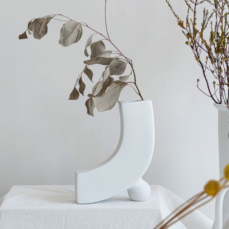 Small daimon Fengsu-fired simple special-shaped ceramic vase flower insert living room ornaments - Image 12