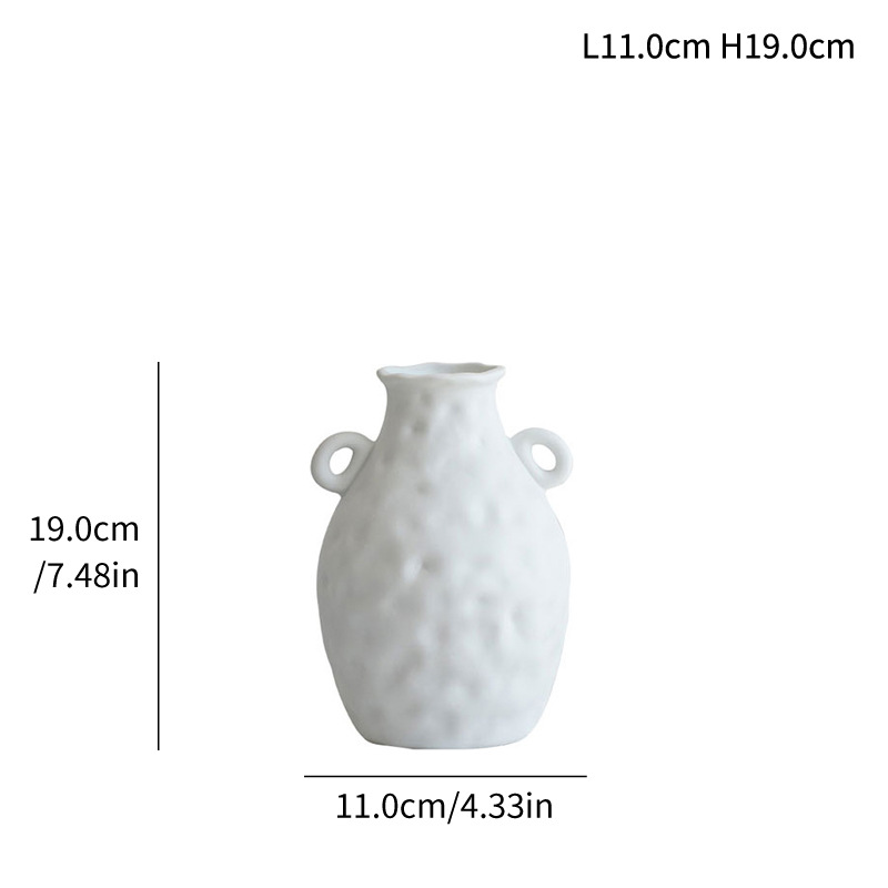 Small daimon Fengsu-fired simple special-shaped ceramic vase flower insert living room ornaments - Image 4