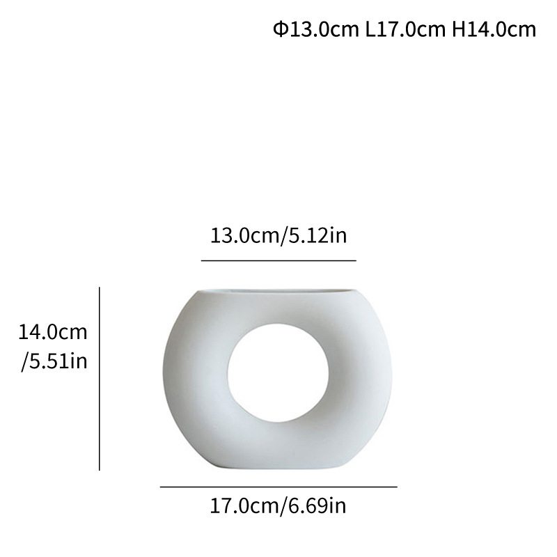 Small daimon Fengsu-fired simple special-shaped ceramic vase flower insert living room ornaments - Image 5