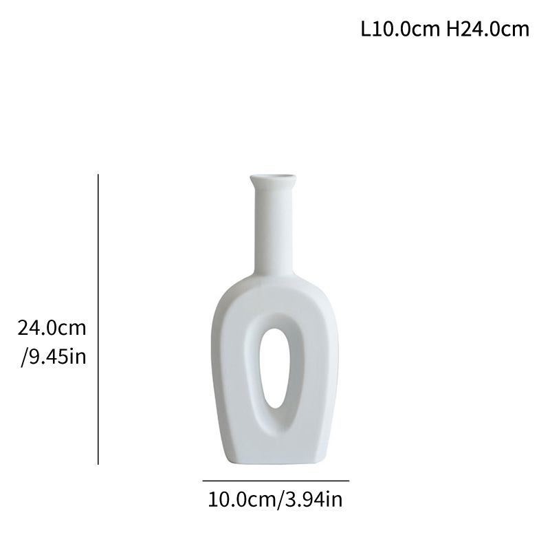 Small daimon Fengsu-fired simple special-shaped ceramic vase flower insert living room ornaments - Image 6