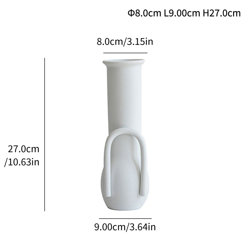 Small daimon Fengsu-fired simple special-shaped ceramic vase flower insert living room ornaments - Image 8