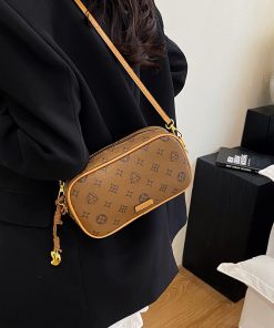 High-quality fashionable printed bucket bag retro temperament tote bag simple and versatile hand-held one-shoulder crossbody bag