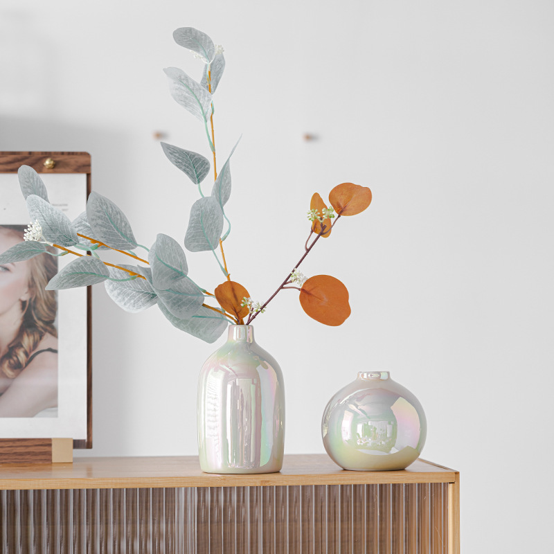 Daimon Light Luxury Texture Pearl Glaze Ceramic Mini Small Vase Home Decoration Ornaments