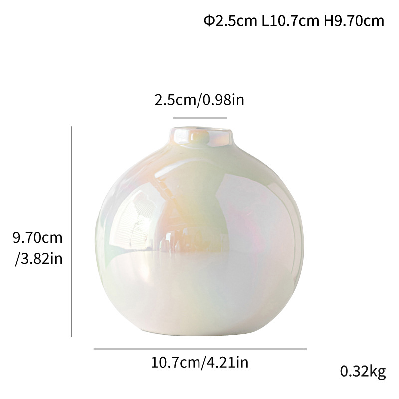 Daimon Light Luxury Texture Pearl Glaze Ceramic Mini Small Vase Home Decoration Ornaments - Image 4
