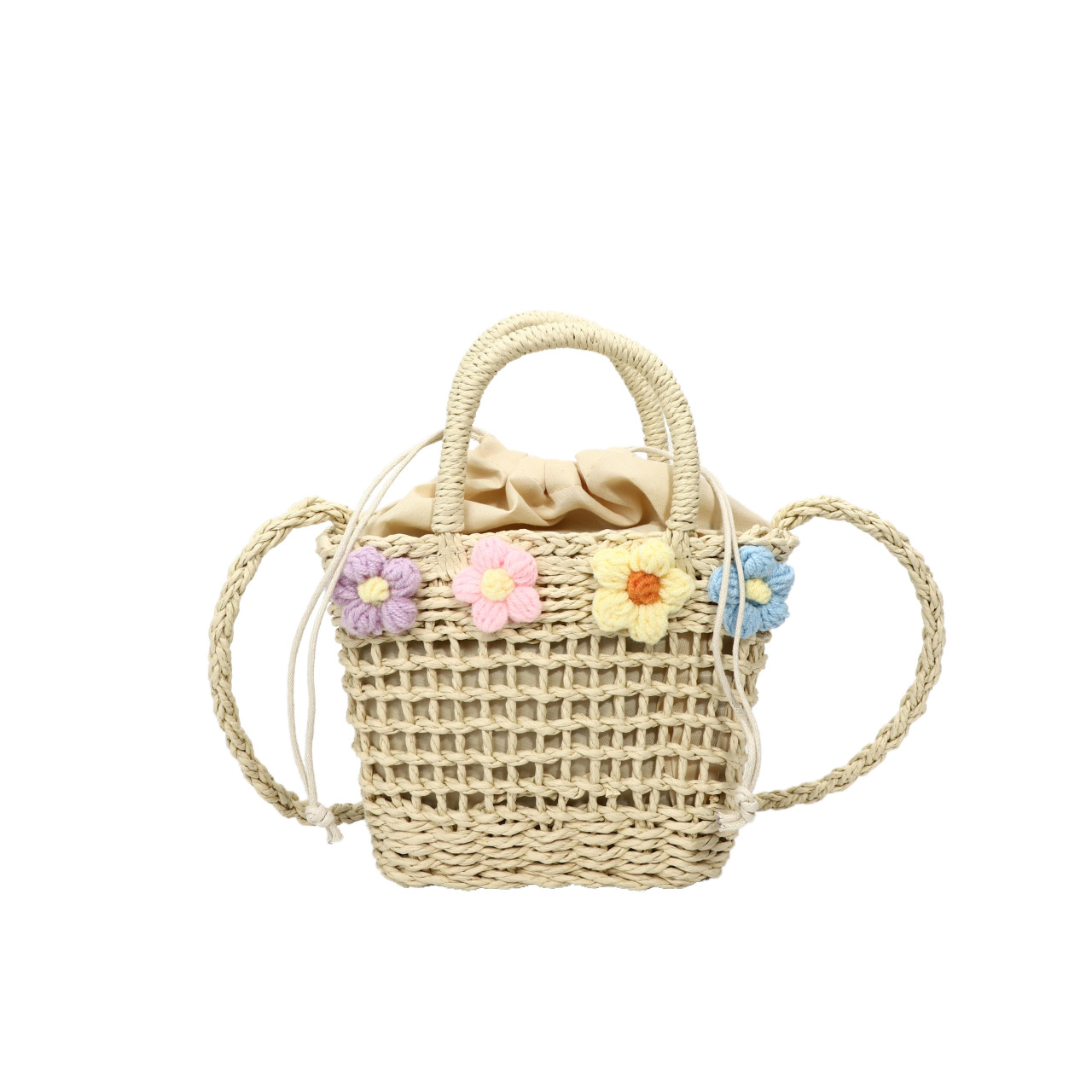 Hand-woven women's bag summer fashion hollow straw handbag seaside vacation beach mini shoulder bag - Image 11