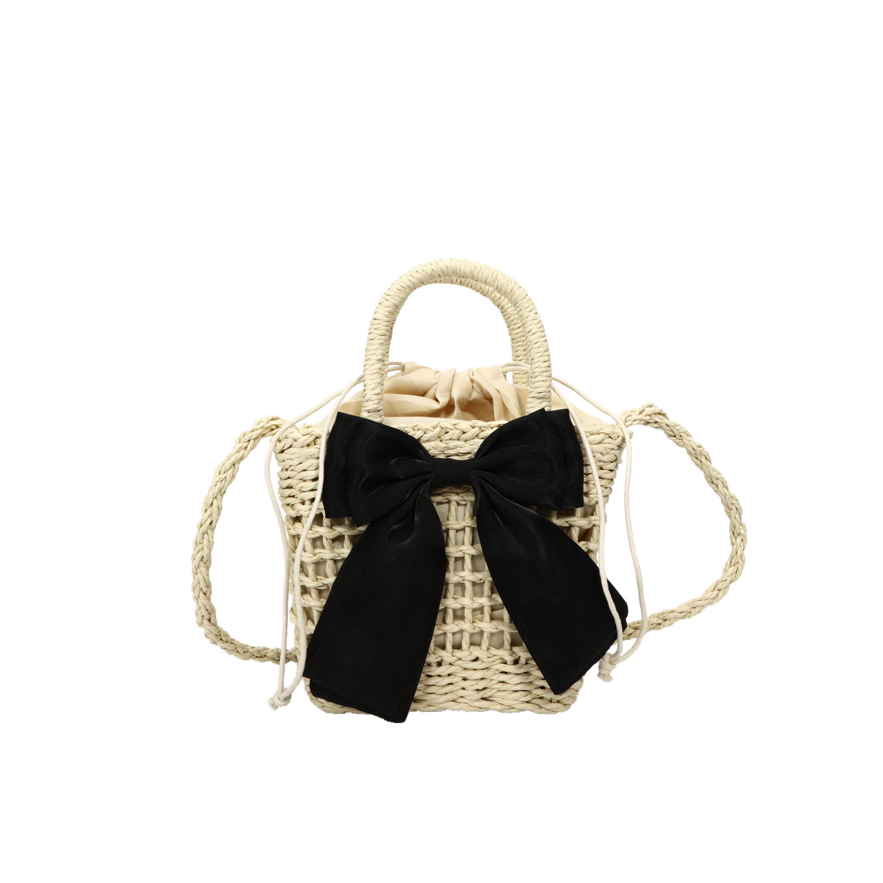 Hand-woven women's bag summer fashion hollow straw handbag seaside vacation beach mini shoulder bag - Image 8