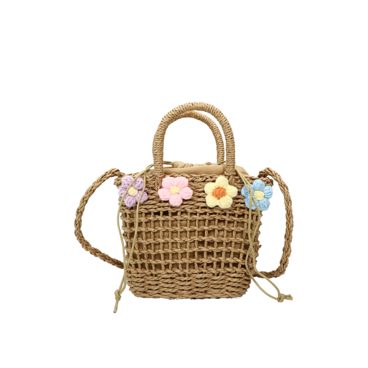 Hand-woven women's bag summer fashion hollow straw handbag seaside vacation beach mini shoulder bag - Image 10