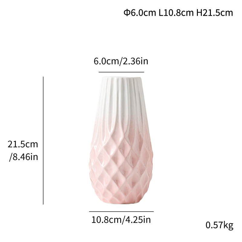 Wind ceramic vase fish scale pattern balcony interior decoration simple gift - Image 9