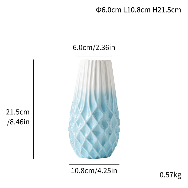 Wind ceramic vase fish scale pattern balcony interior decoration simple gift - Image 14