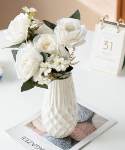 Wind ceramic vase fish scale pattern balcony interior decoration simple gift