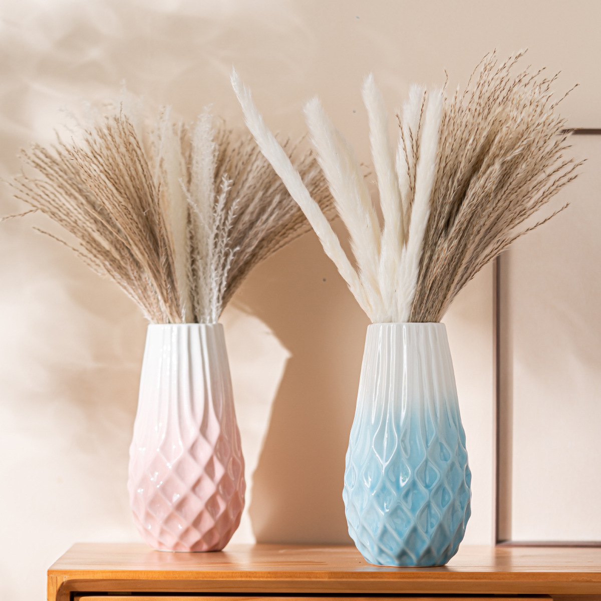 Wind ceramic vase fish scale pattern balcony interior decoration simple gift - Image 2