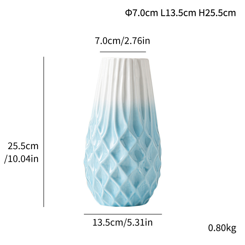Wind ceramic vase fish scale pattern balcony interior decoration simple gift - Image 6