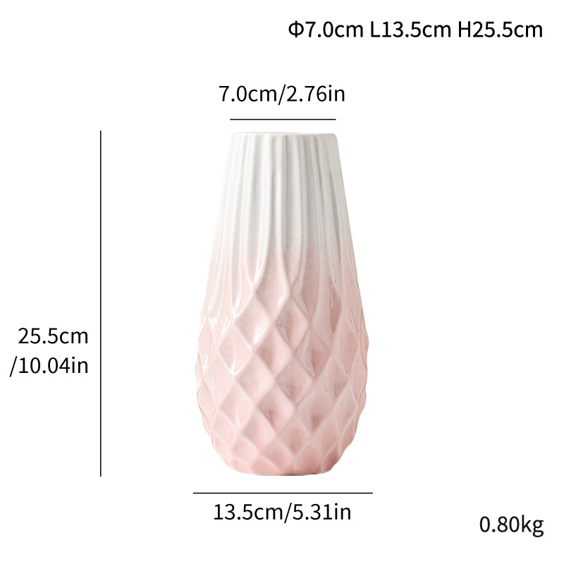 Wind ceramic vase fish scale pattern balcony interior decoration simple gift - Image 7