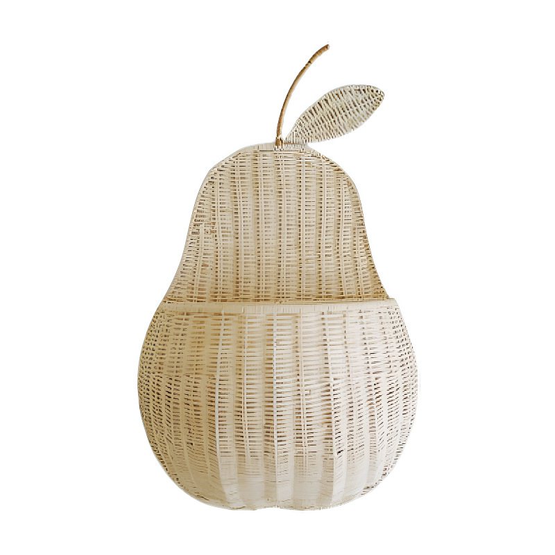 Natural rattan wall-mounted apple fruit shape storage basket hand-woven apple pear storage basket wall storage rack - Image 5