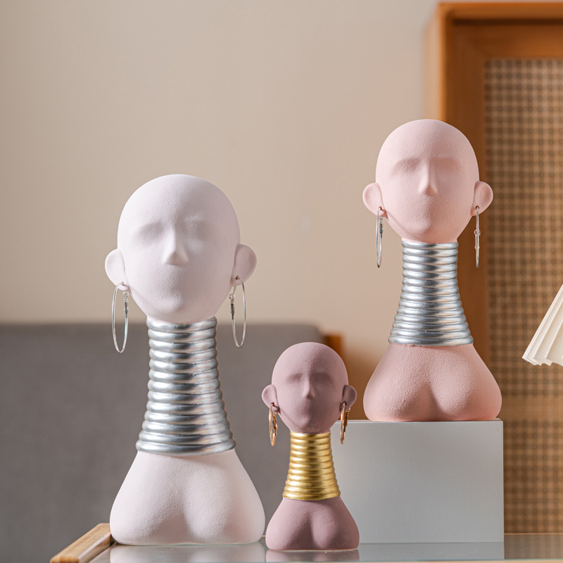 Modern ceramic simple Thai style long-neck human face home decoration style decorations - Image 7