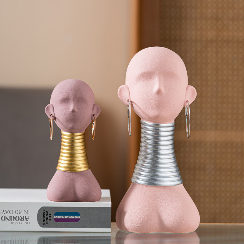 Modern ceramic simple Thai style long-neck human face home decoration style decorations - Image 2