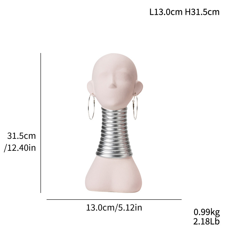 Modern ceramic simple Thai style long-neck human face home decoration style decorations - Image 8