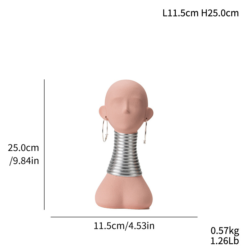 Modern ceramic simple Thai style long-neck human face home decoration style decorations - Image 9
