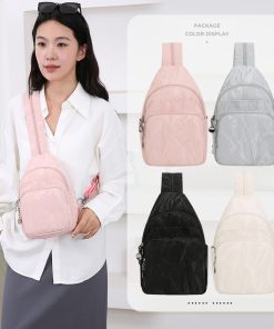 Soft leather dual-purpose crossbody chest bag for women fashion trend printed new Chinese style shoulder bag texture small backpack