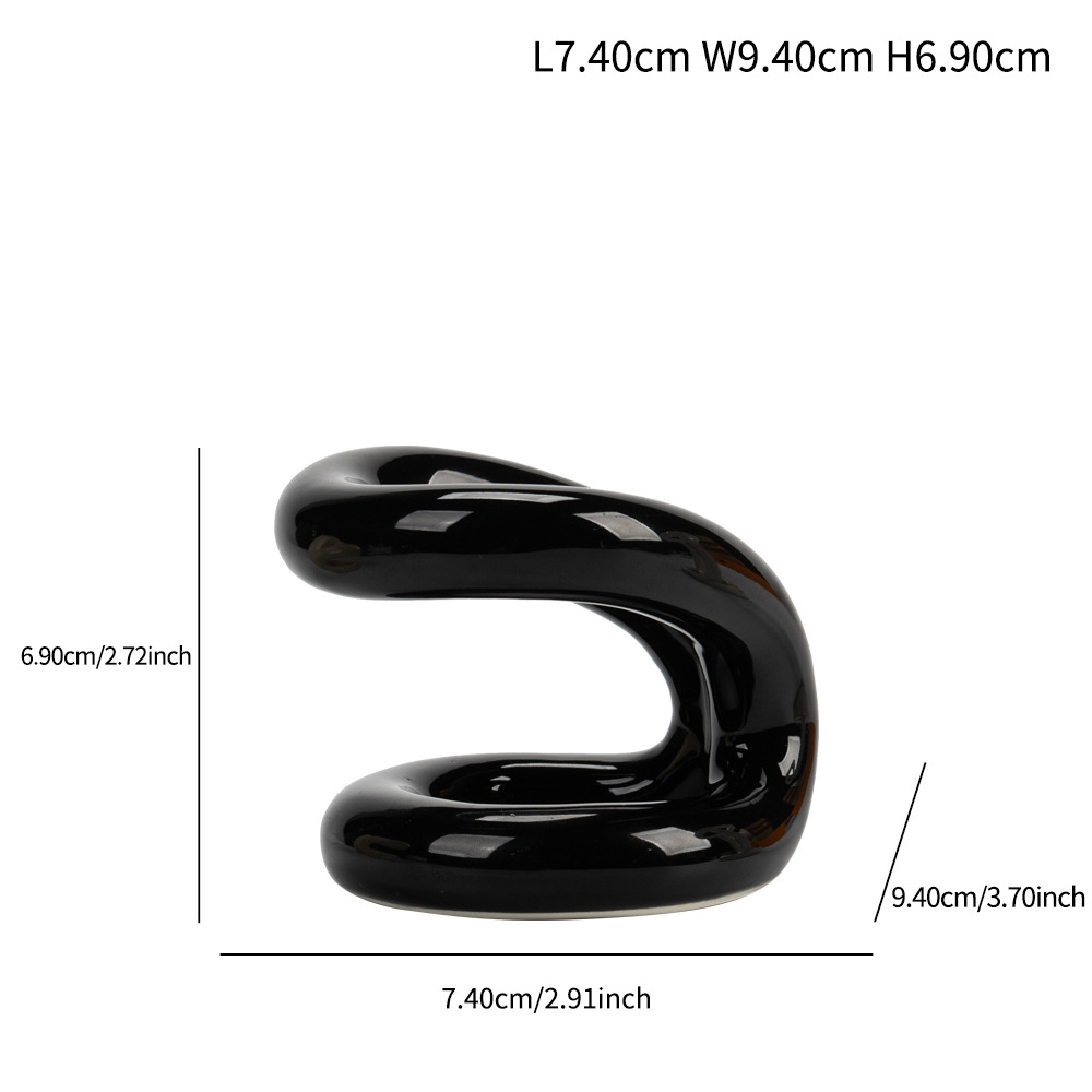 Special-shaped hollow ceramic simple storage rack high-end home ceramic craft ornaments - Image 9