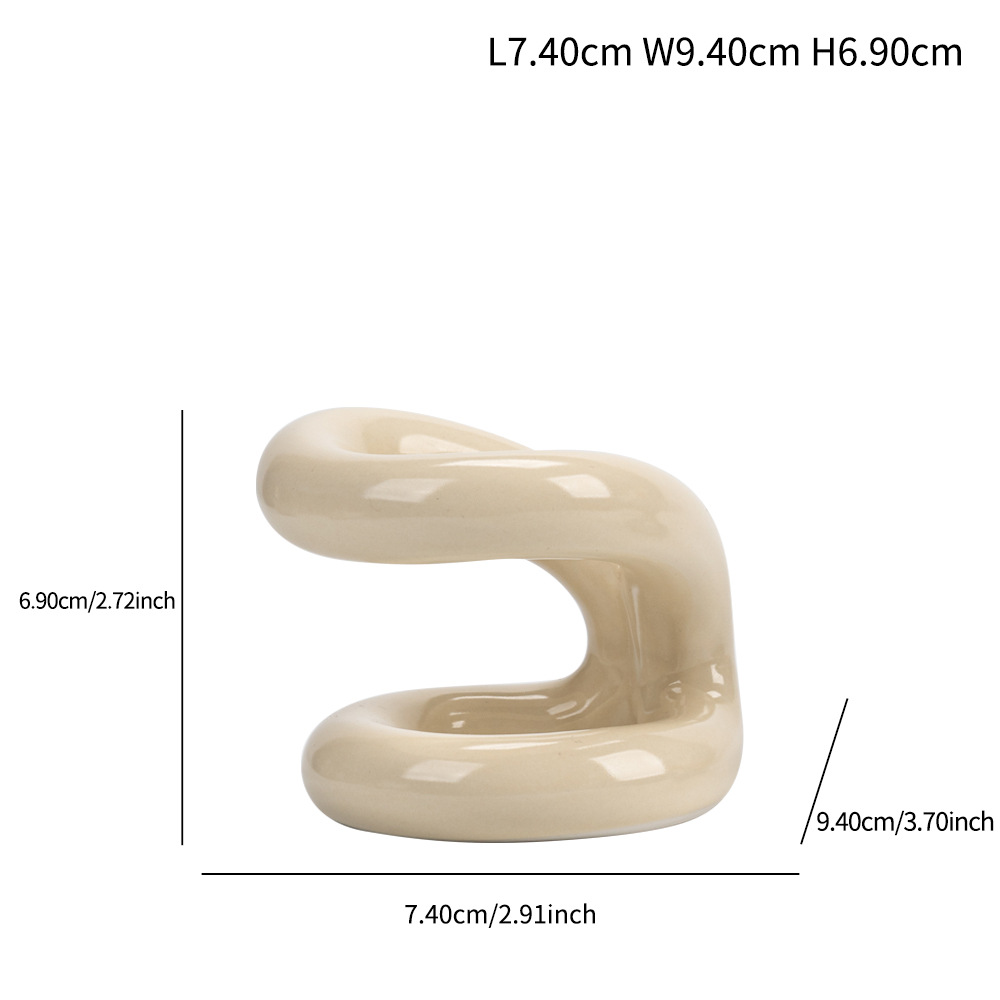 Special-shaped hollow ceramic simple storage rack high-end home ceramic craft ornaments - Image 8