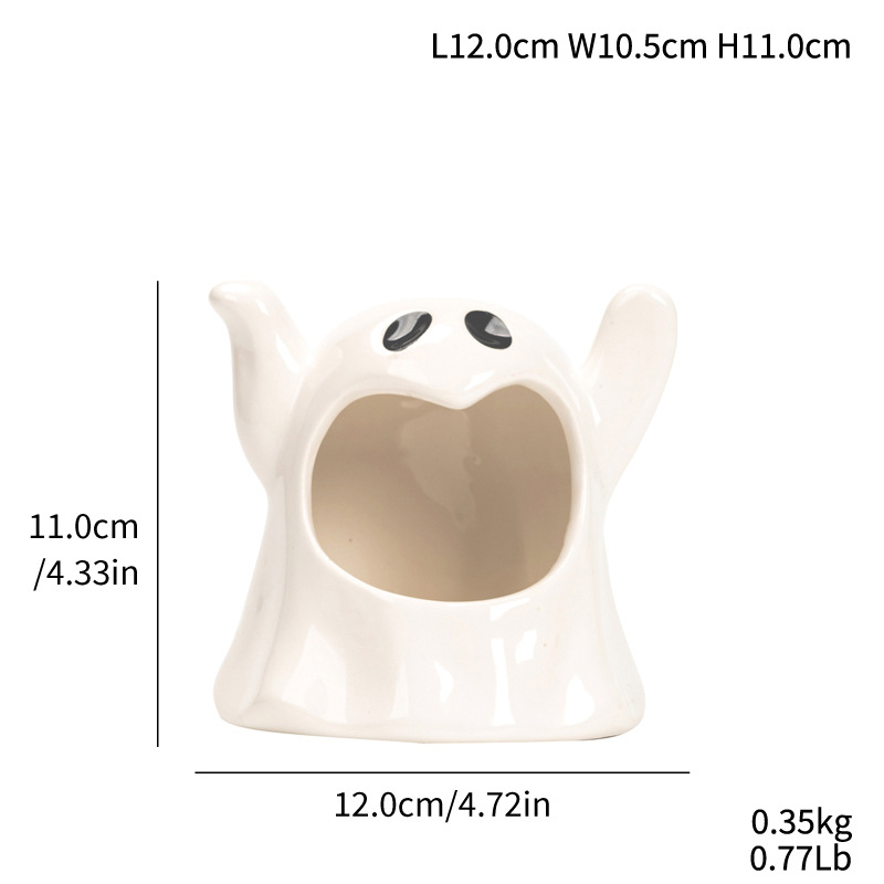 Cute ghost multicolor ceramic candlestick craft Halloween atmosphere decoration ornaments - Image 6