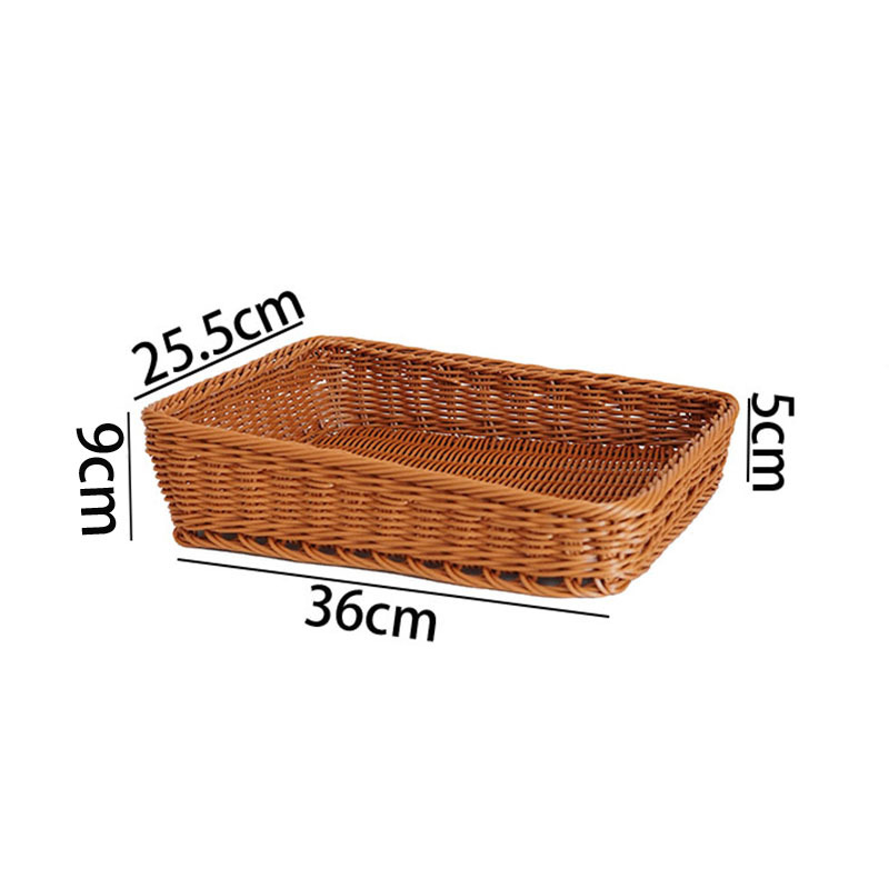 Imitation rattan-woven trapezoidal fruit basket supermarket display storage basket fruit display basket large bread basket weaving and finishing basket - Image 9