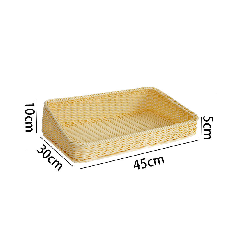 Imitation rattan-woven trapezoidal fruit basket supermarket display storage basket fruit display basket large bread basket weaving and finishing basket - Image 10