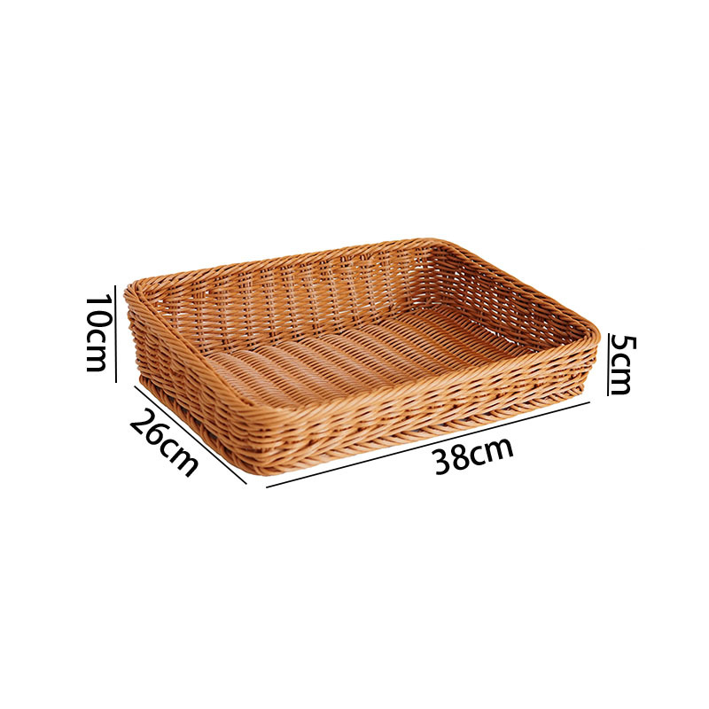 Imitation rattan-woven trapezoidal fruit basket supermarket display storage basket fruit display basket large bread basket weaving and finishing basket - Image 12