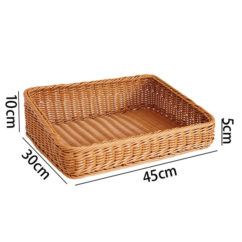 Imitation rattan-woven trapezoidal fruit basket supermarket display storage basket fruit display basket large bread basket weaving and finishing basket - Image 14