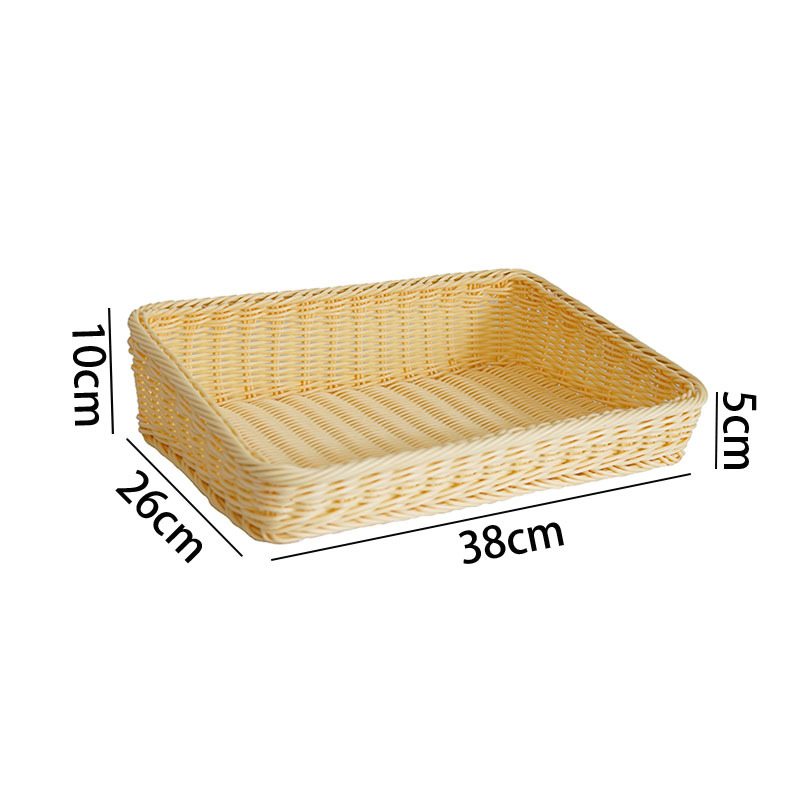 Imitation rattan-woven trapezoidal fruit basket supermarket display storage basket fruit display basket large bread basket weaving and finishing basket - Image 15