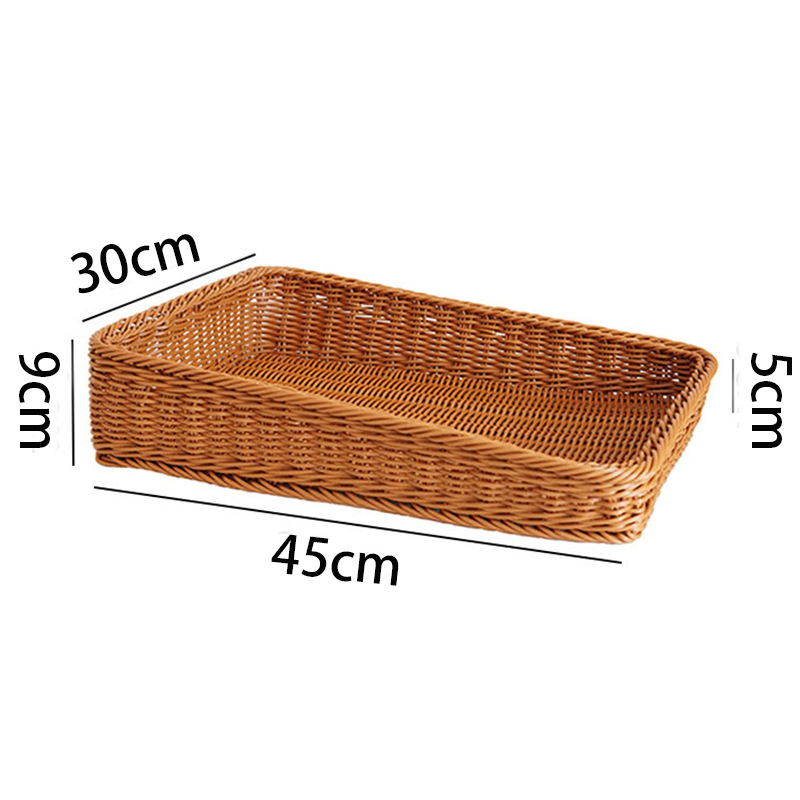 Imitation rattan-woven trapezoidal fruit basket supermarket display storage basket fruit display basket large bread basket weaving and finishing basket - Image 18