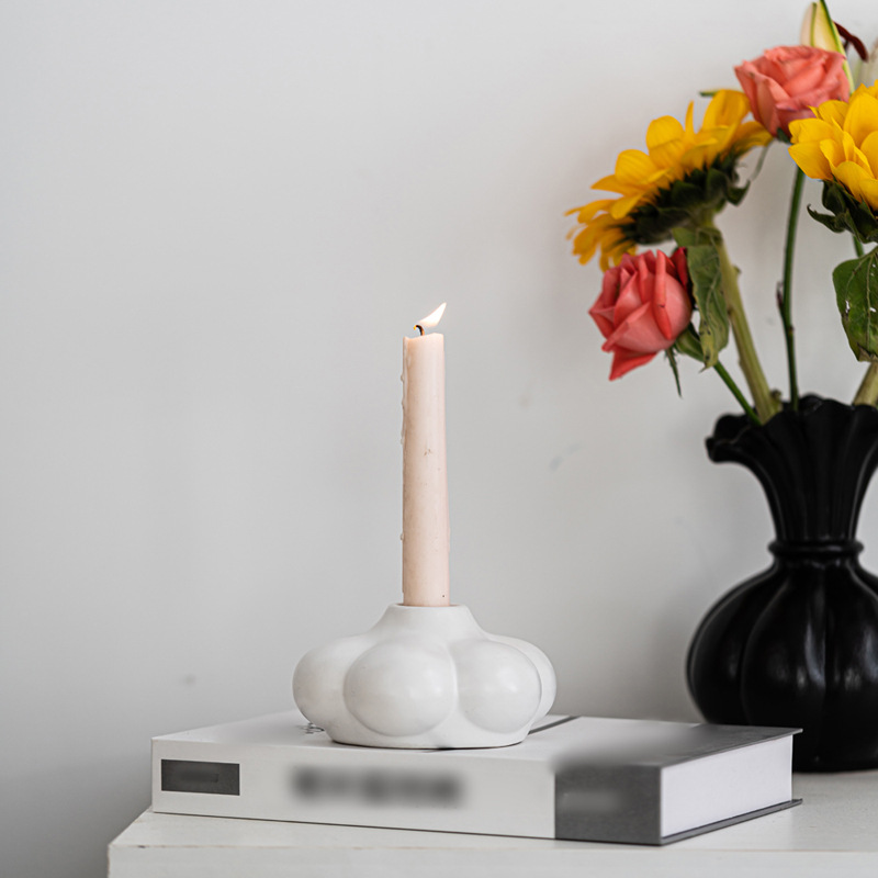 Wind bubble ceramic candlesticks, artistic geometric shapes, decorative desktop ornaments - Image 6