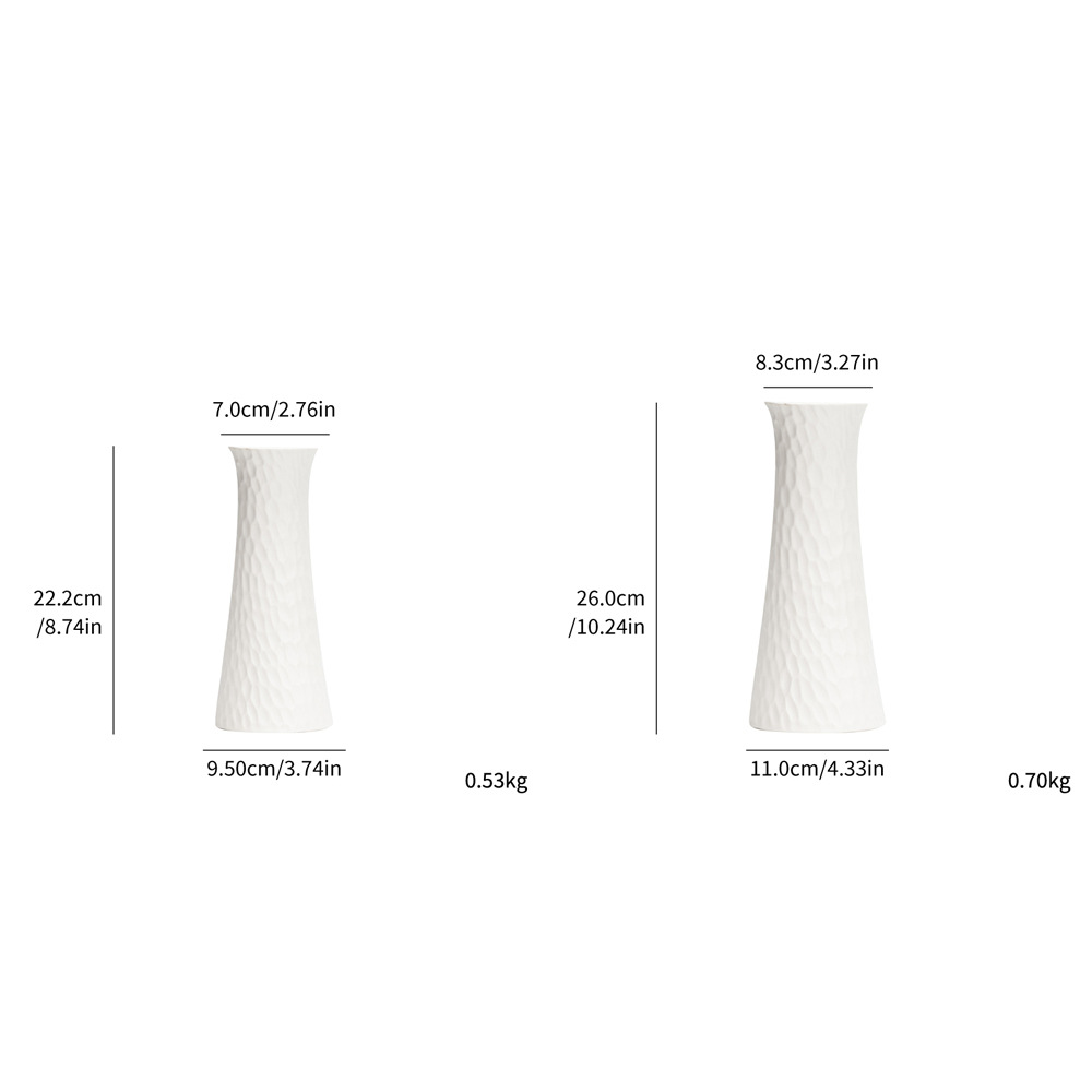 Ceramics, simple large vase, home decoration, white surface, fish scale pattern, - Image 6