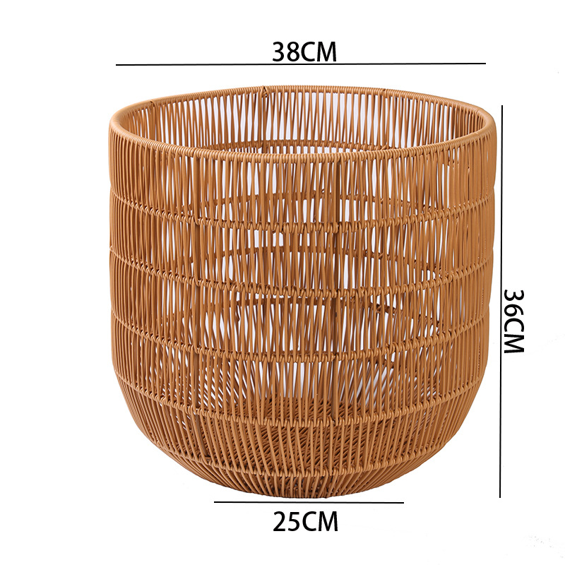 Imitation rattan woven dirty clothes basket style laundry basket bedroom laundry basket hotel bath towel basket toy storage bucket - Image 10