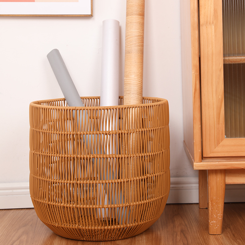 Imitation rattan woven dirty clothes basket style laundry basket bedroom laundry basket hotel bath towel basket toy storage bucket