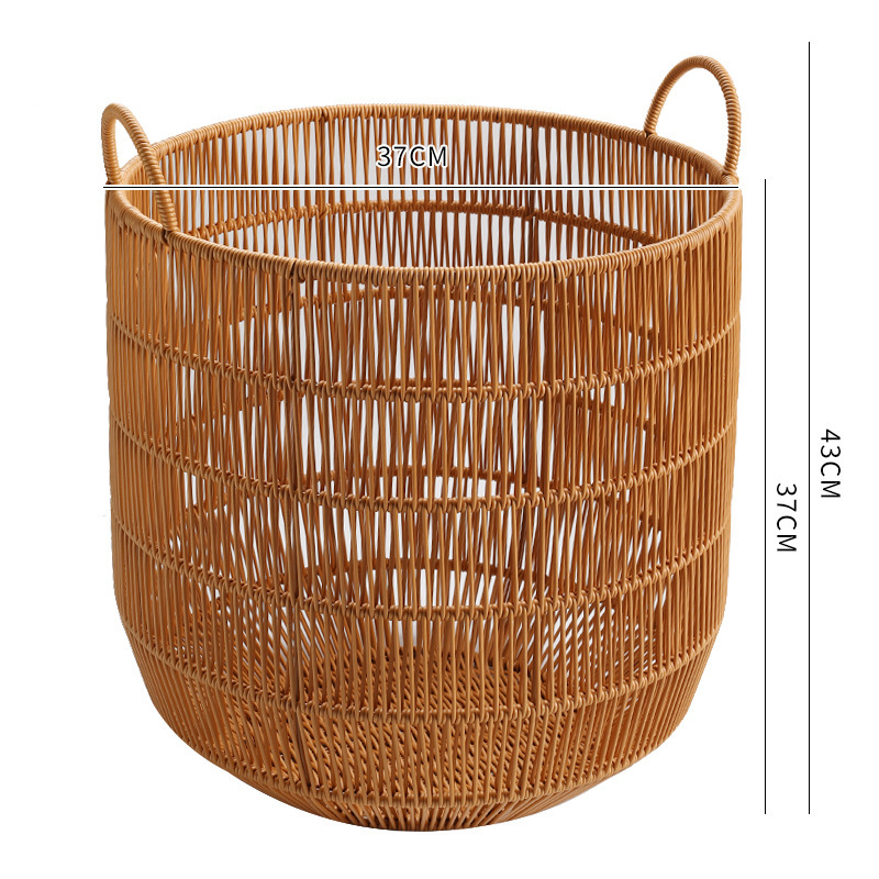 Imitation rattan woven dirty clothes basket style laundry basket bedroom laundry basket hotel bath towel basket toy storage bucket - Image 4
