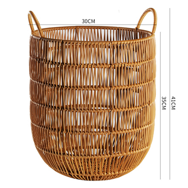 Imitation rattan woven dirty clothes basket style laundry basket bedroom laundry basket hotel bath towel basket toy storage bucket - Image 6