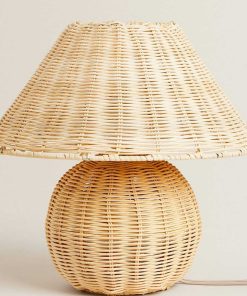 Simple new Chinese style bamboo weaving bamboo art desk lamp home living room tatami modern retro practical bedside lamp