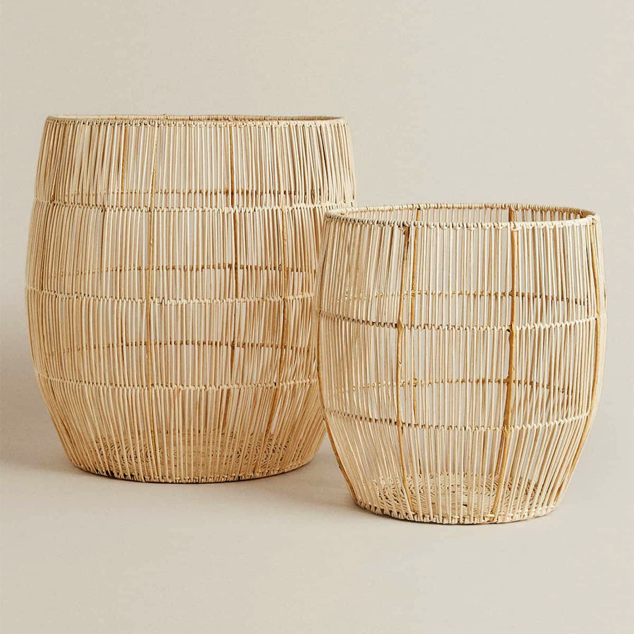 Dirty clothes toy storage basket iron frame rattan coat dirty clothes basket hand-woven dirty clothes basket dirty clothes bucket - Image 4