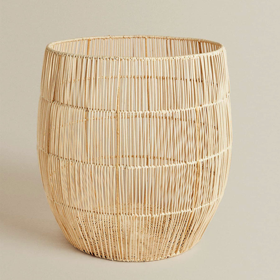 Dirty clothes toy storage basket iron frame rattan coat dirty clothes basket hand-woven dirty clothes basket dirty clothes bucket - Image 2